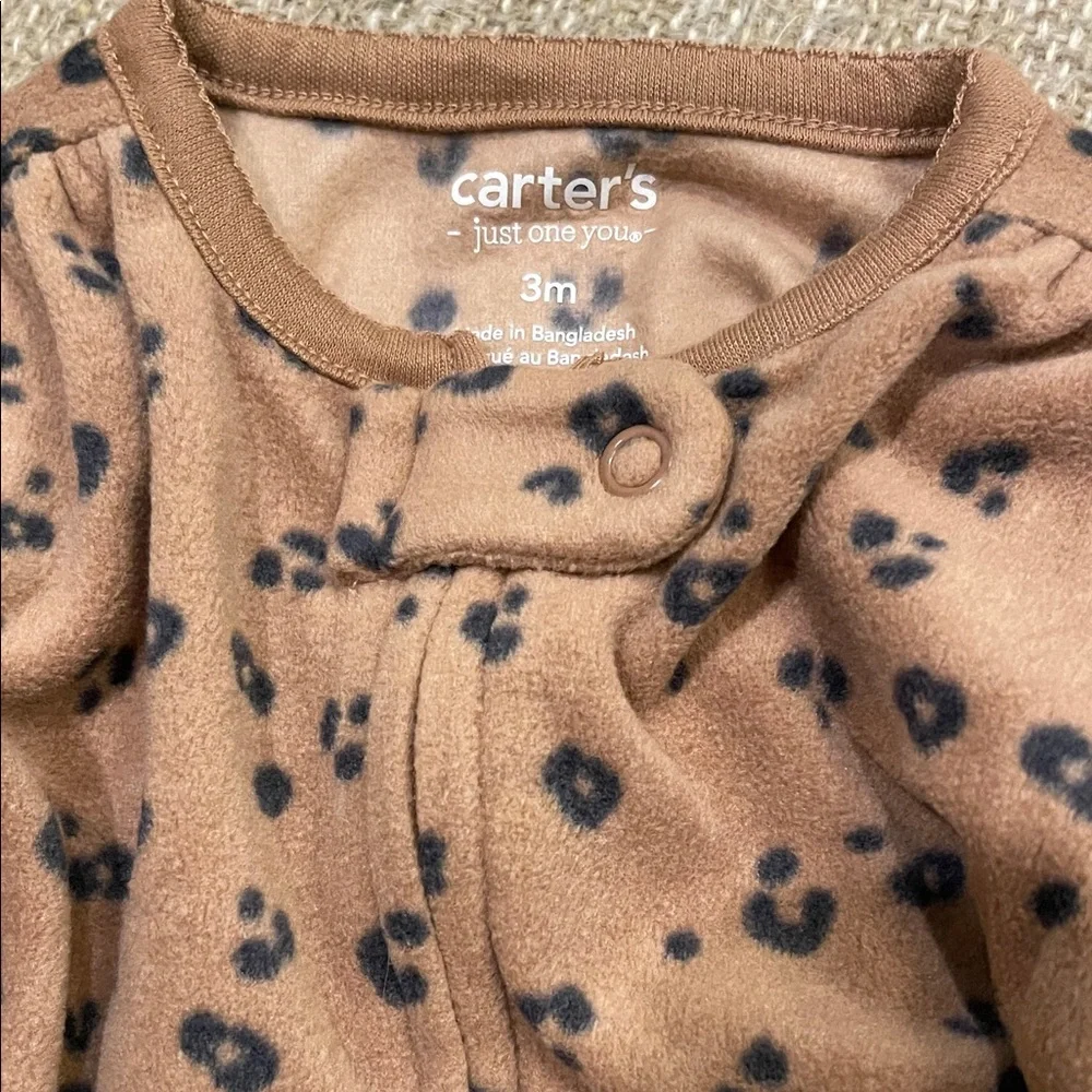 Carter's Tan Leopard Print Kids Footie